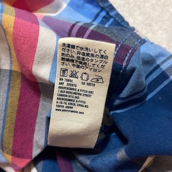 Plaid Button Down Boy’s Size Medium Abercrombie - Picture 5 of 5